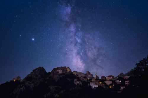 Milky Way over Speloncato in Corsica